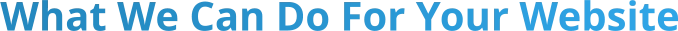 What We Can Do For Your Website